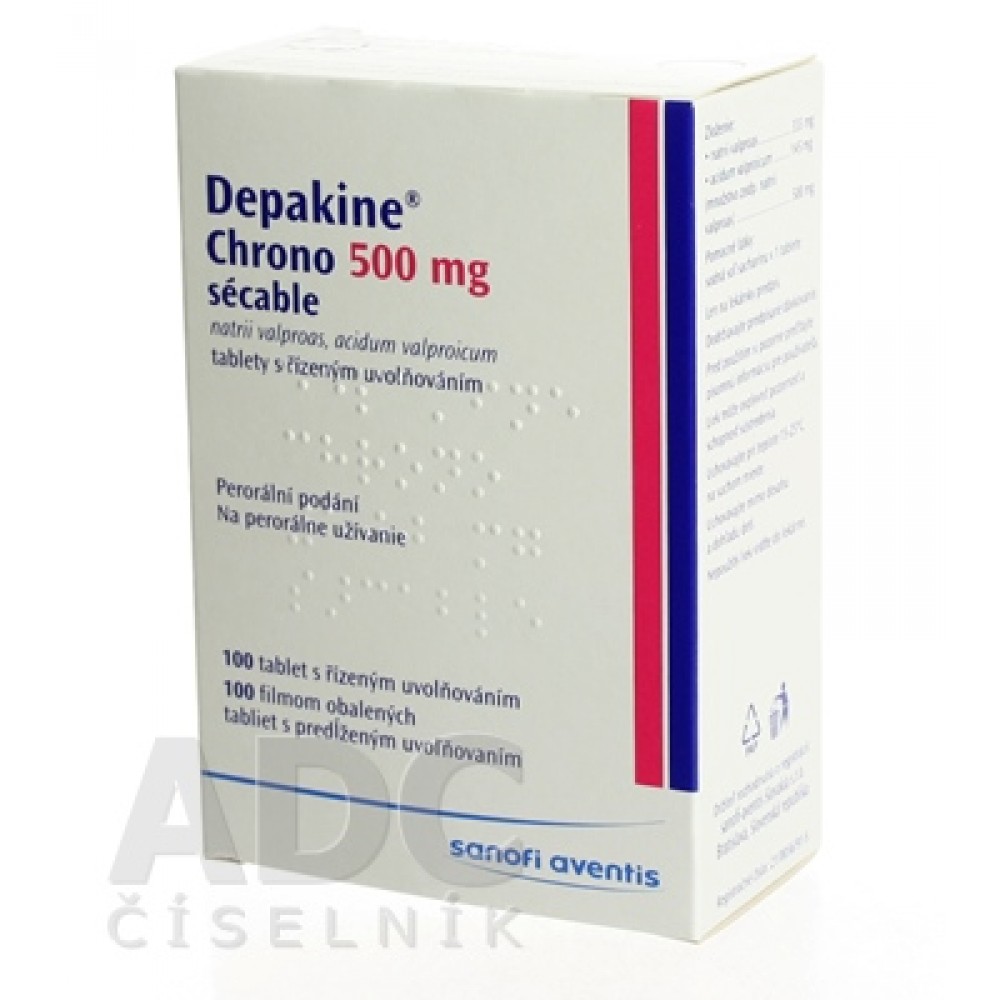 Депакин Хроно (Depakine Chrono) 500 мг, 100 таблеток