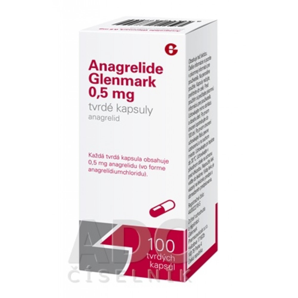 Анагрелид (Anagrelide) Glenmark 0.5 мг, 100 капсул