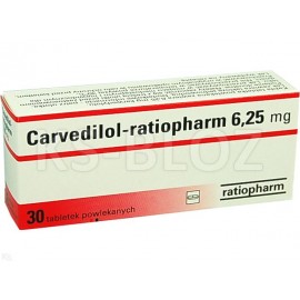 Карведилол (Carvedilol) Ratiopharm 6.25 мг, 30 таблеток