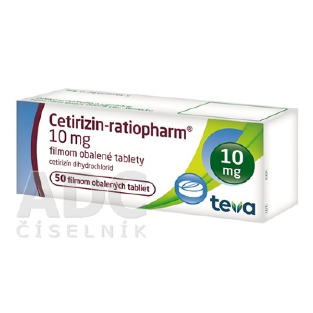 Цетиризин (Cetirizin) ratiopharm 10 мг, 50 таблеток