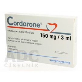 Кордарон (Cordarone) раствор для иньекций 150 мг/3 мл, 6 ампул