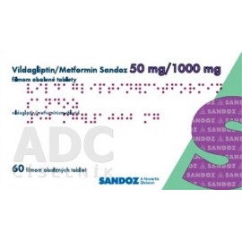 Вилдаглиптин/Метформин (Vildagliptin/Metformin) Sandoz 50 мг/1000 мг, 60 таблеток