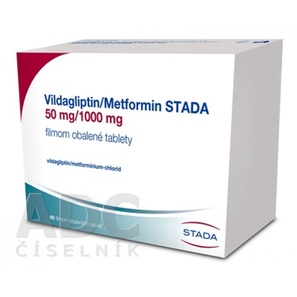 Вилдаглиптин/Метформин (Vildagliptin/Metformin) STADA 50 мг/1000 мг, 60 таблеток